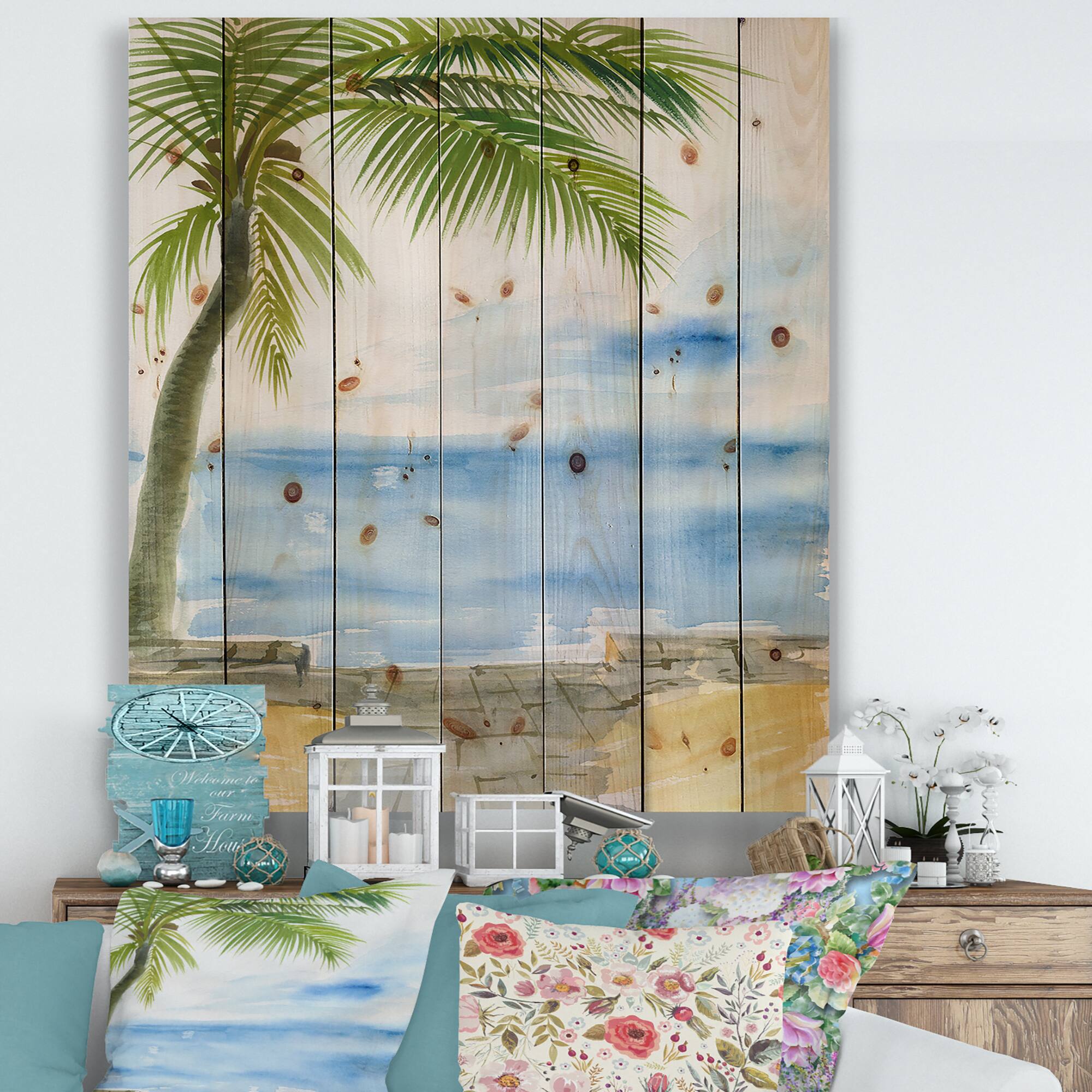 Designart - Palm Beach Resort At Dawn II